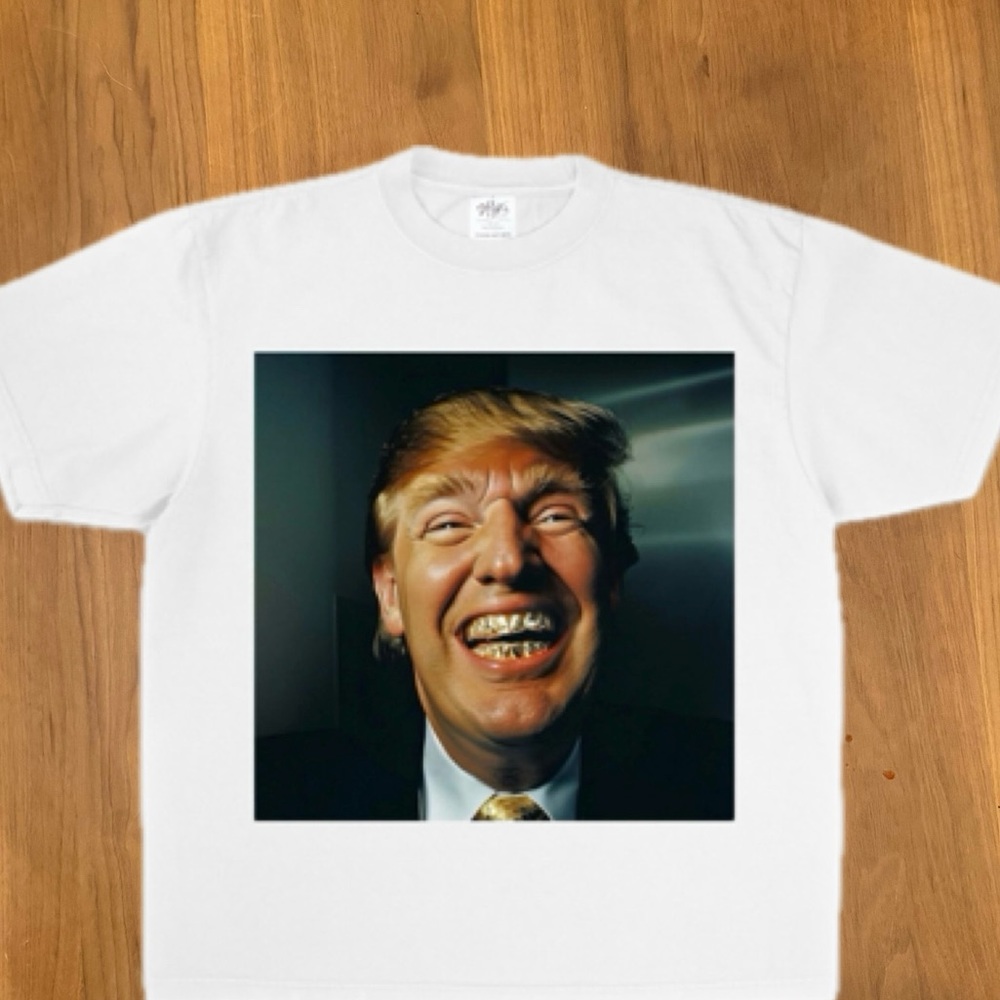 SHAKAWEAR TRUMP GOLD Oversized HEAVYWEIGHT 7.5oz White boxed t shirt XL